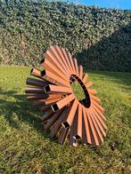 Stalen tuinbeeld abstract – ronde geometrische sculptuur, Ophalen of Verzenden, Nieuw, Metaal, Abstract beeld