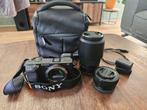 Sony Alpha A6400 + 2 Sony objectieven & accessoires, Spiegelreflex, Ophalen of Verzenden, Zo goed als nieuw, Sony