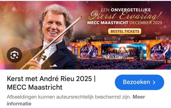 2 kaartjes  rang 1 Kerst met Andre Rieu zat 6 dec 15u, Tickets en Kaartjes, Concerten | Klassiek, Drie personen of meer, December