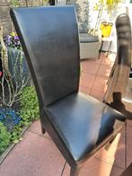 6 eetkamer stoelen leer, Huis en Inrichting, Tafels | Eettafels, Gebruikt, Vijf personen of meer, Rechthoekig, 50 tot 100 cm