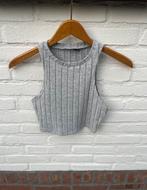 Grijs geribd warm fleece cropped topje – maat XS, Kleding | Dames, Tops, Ophalen of Verzenden, Zo goed als nieuw, Zonder mouw