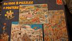 Jan van Haasteren 3x1000 Puzzel Set, Ophalen of Verzenden, 500 t/m 1500 stukjes