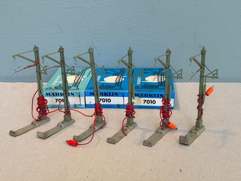 Märklin 7010 aansluitmasten bovenleiding met spangewichten, Hobby en Vrije tijd, Modeltreinen | H0, Gebruikt, Overige typen, Wisselstroom