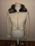 Prachtig kort vestje met bontkraag van Dept maat L, Kleding | Dames, Ophalen of Verzenden, Zo goed als nieuw, Maat 38/40 (M), Zwart