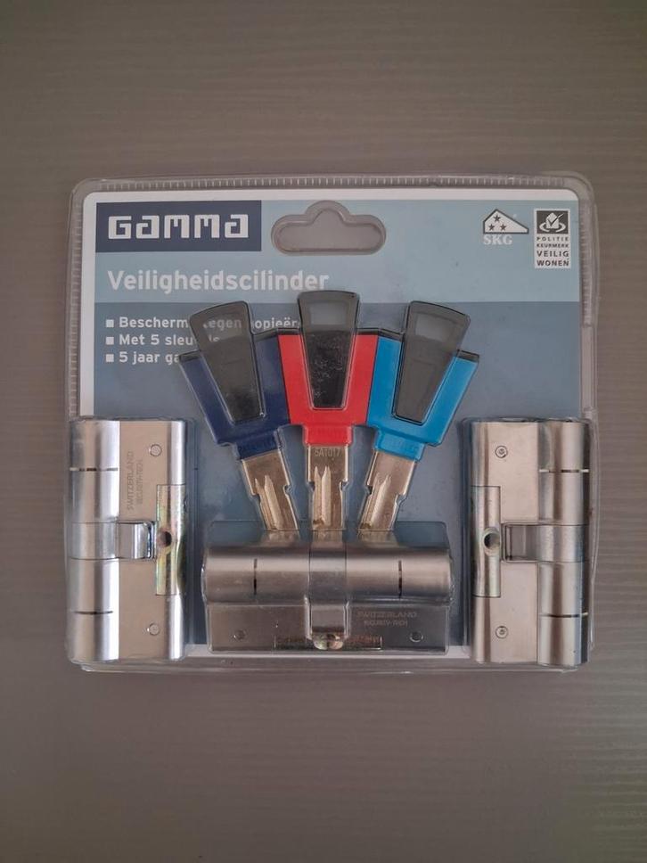 GAMMA (M&C) Veiligheidscilinder 32/32 mm SKG*** 3stuks, Doe-het-zelf en Verbouw, Hang- en Sluitwerk, Nieuw, Slot, Rvs, Ophalen of Verzenden