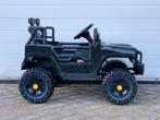JEEP Mountain King 12v Zwart FM radio, leder zitje, Rubberba, Kinderen en Baby's, Speelgoed | Buiten | Voertuigen en Loopfietsen