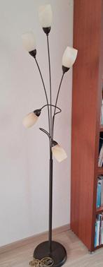 Staande lamp met 5 lichtpunten, glas, Huis en Inrichting, Lampen | Vloerlampen, Ophalen, Gebruikt, Glas, 150 tot 200 cm