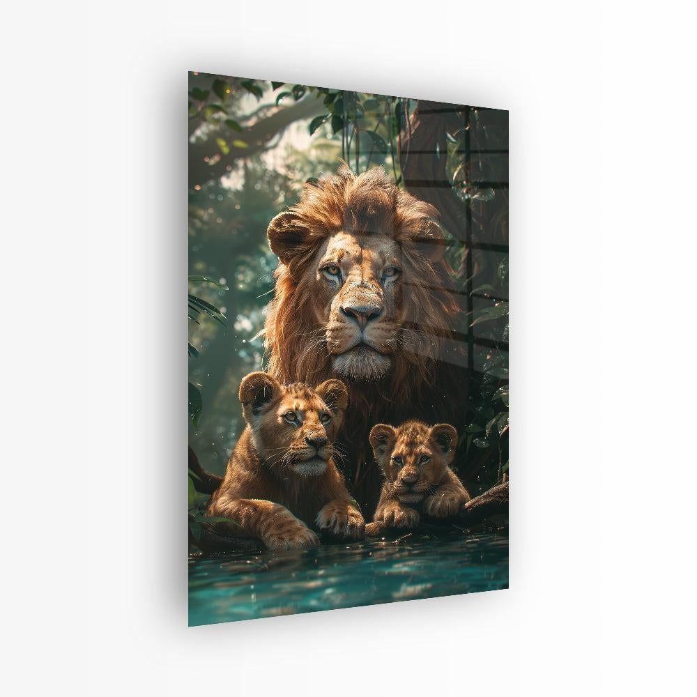 Plexiglas Schilderij - dromerige leeuwen- 60x90 cm, Ophalen