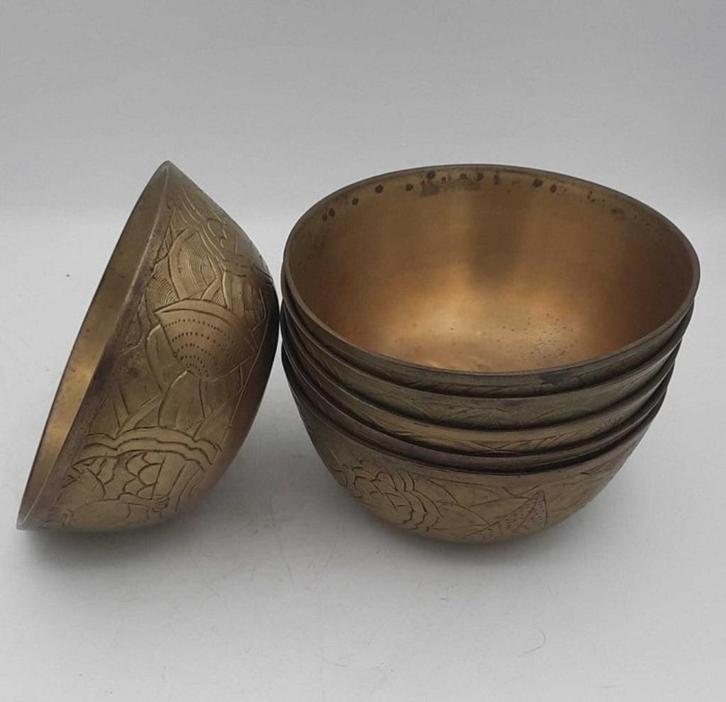 Set kommen (6) - Messing - Oosterse Kommen, Antiek en Kunst, Antiek | Overige Antiek, Ophalen of Verzenden