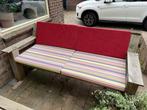 Tuinset twee banken plus tafel, Tuin en Terras, Tuinsets en Loungesets, Ophalen, Gebruikt, Hardhout, 6 zitplaatsen