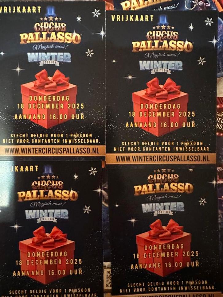 4x circus kaarten voor donderdag 18 december 16 uur, Tickets en Kaartjes, Overige Tickets en Kaartjes, Twee personen