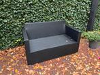 Zwarte Wicker Tuinbank - 2 Zitplaatsen, Tuin en Terras, Zo goed als nieuw, Loungeset, Wicker, Bank