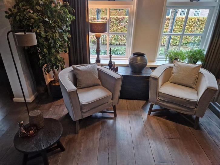 Kaatje Fauteuils, Huis en Inrichting, Fauteuils, Zo goed als nieuw, Hout, Stof, 75 tot 100 cm, 75 tot 100 cm, Ophalen