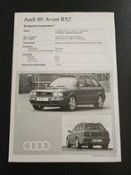 Leaflet Audi 80 Avant RS2, Ophalen of Verzenden, Zo goed als nieuw, Audi