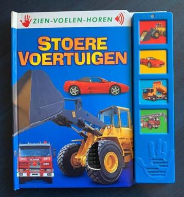 Stoere voertuigen; horen, zien en voelen boek; geluid kinder beschikbaar voor biedingen
