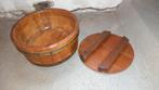 Brocant Kaasvat, met deksel, hout, Ophalen of Verzenden, Rond, Hout