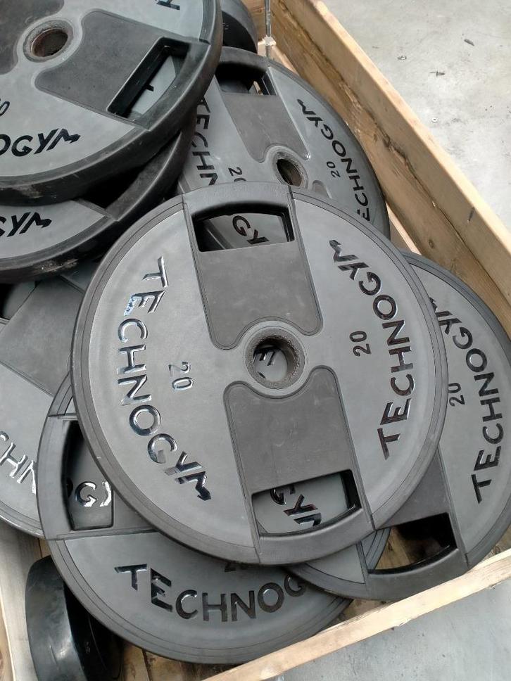 Technogym schijven, Sport en Fitness, Fitnessmaterialen, Zo goed als nieuw, Halterschijven, Armen, Benen, Borst, Buik, Rug, Ophalen