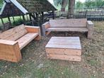 Prachtige goeie Steigerhouten loungeset  2 banken met tafel, Tuin en Terras, Ophalen of Verzenden, Steigerhout, Bank
