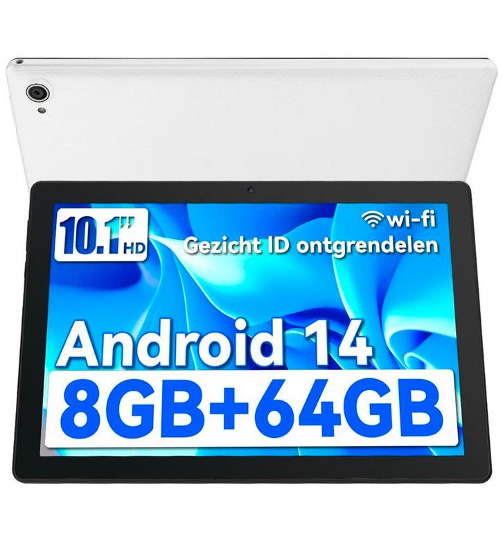 Hotlight C10 Android 14 Tablet - 10.1 inch - 64GB - Wit, Computers en Software, Android Tablets, Nieuw, Wi-Fi, 10 inch, 64 GB
