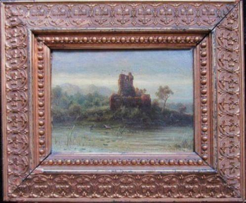 DUITS=J Heydendael 1844 - 1906== ruïne in landschap=, Antiek en Kunst, Kunst | Schilderijen | Klassiek, Ophalen of Verzenden