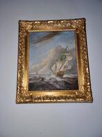 Handgeschilderd schilderij - Zeilschip op zee, Antiek en Kunst, Kunst | Schilderijen | Klassiek, Ophalen of Verzenden