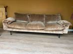 HK Living – Aged Gold Velvet Retro Bank –, Huis en Inrichting, Banken | Bankstellen, Ophalen, Zo goed als nieuw, 75 tot 100 cm
