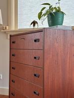 Vintage ladekast teak hout jaren 50/60 Deens Scandinavisch, Ophalen, Gebruikt, 5 laden of meer, Teakhout