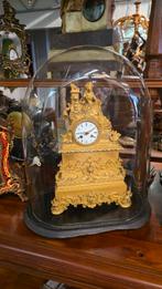 Grote bronzen pendule onder stolp € 350, Antiek en Kunst, Antiek | Klokken, Ophalen