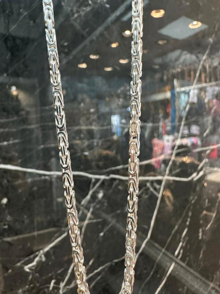 Koningsschakel armband+ketting 925+14k onyx armband+3ringen, Sieraden, Tassen en Uiterlijk, Kettingen, Zo goed als nieuw, Zilver