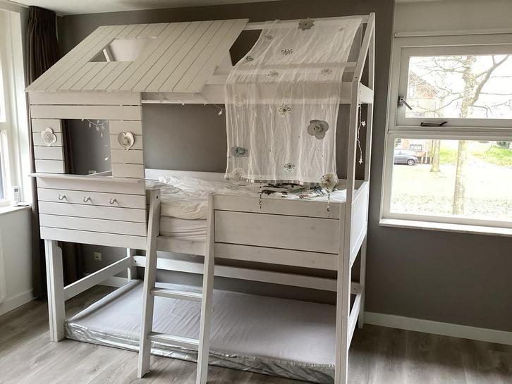 Lifetime Halfhoogslaper Whitewash, Kinderen en Baby's, Kinderkamer | Stapelbedden en Hoogslapers, Gebruikt, Halfhoogslaper, Ophalen