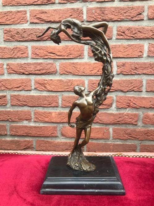prachtig bronzen beeld, dansend paar, Antiek en Kunst, Kunst | Beelden en Houtsnijwerken, Ophalen of Verzenden