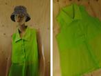 Vintage neon groene mouwloze blouse maat M | 385, Groen, Maat 38/40 (M), Vintage, Zo goed als nieuw