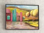 Abstract landschap olieverf, Antiek en Kunst, Ophalen