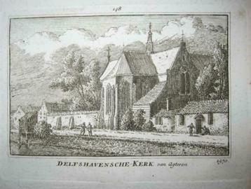 148 / Delfshaven de  Kerk   Kopergravure 18e Eeuw beschikbaar voor biedingen