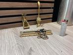 Meerdere antieke messing deurbeslag en kapstokhaak, Ophalen of Verzenden
