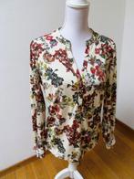 R42 K-DESIGN blouse shirt travelstof room wit bruin maat 36, Kleding | Dames, Blouses en Tunieken, K-design, Ophalen of Verzenden