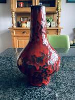 Vaas, West Germany, fat lava, rood, zwart, vintage, Antiek en Kunst, Antiek | Vazen, Ophalen