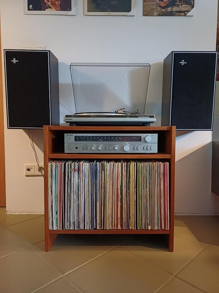 Audiomeubel platenkast platenspeler kast hout retro vintage, Verzamelen, Retro, Huis en Inrichting, Ophalen