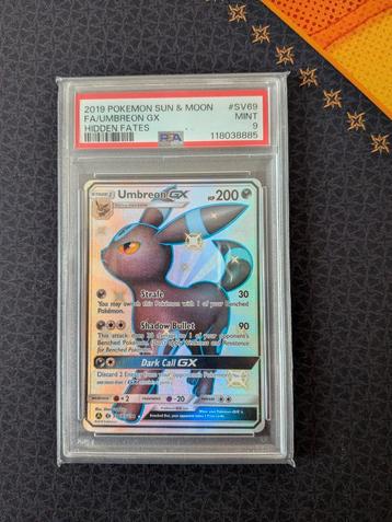 Umbreon GX Shiny #SV69 Pokemon Hidden Fates PSA 9  beschikbaar voor biedingen