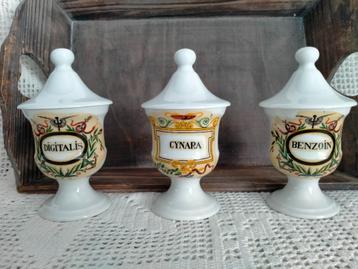 Set Franse porseleinen apothekerspotjes, 6 stuks beschikbaar voor biedingen