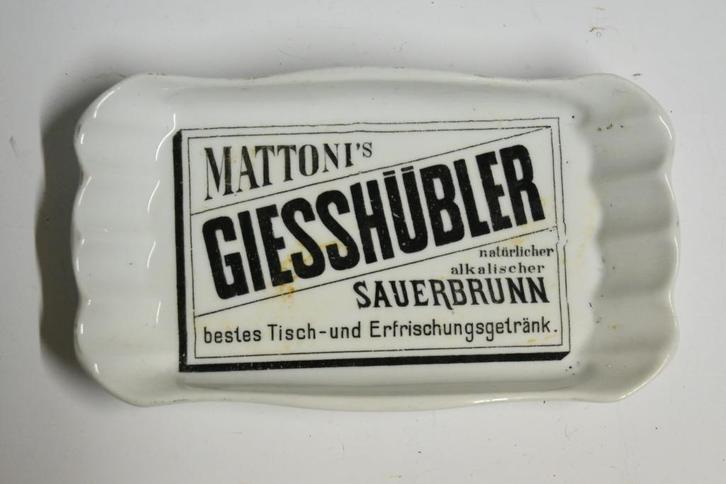 1900 1920 Mattoni's porseleinen schaal asbak reclame drank, Verzamelen, Merken en Reclamevoorwerpen, Gebruikt, Gebruiksvoorwerp