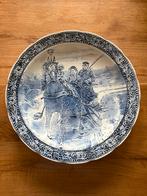 Boch Belgium groot Delfts Blauw wandbord paardenwagen mennen, Ophalen of Verzenden