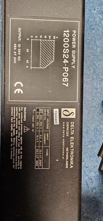 Delta elektronika 1200S24 12-30V voeding tot 60A beschikbaar voor biedingen