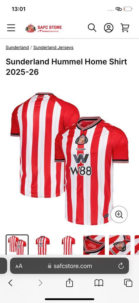 Sunderland 25/26 thuisshirt, Sport en Fitness, Voetbal, Nieuw, Shirt, Maat XS of kleiner, Ophalen of Verzenden