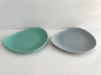 PZH Gouda- klein turquoise en grijs schaaltje jaren ‘50/‘60, Ophalen