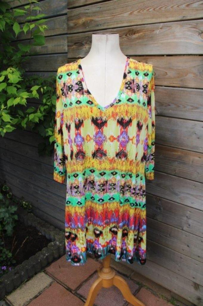 Jurk gekleurd Open End mt 46 A-lijn Vaste prijs, Kleding | Dames, Jurken, Zo goed als nieuw, Maat 46/48 (XL) of groter, Overige kleuren