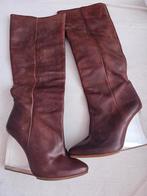 Brown Leather Knee- Length ( Invisible Heels)size 37., Ophalen of Verzenden, Zo goed als nieuw