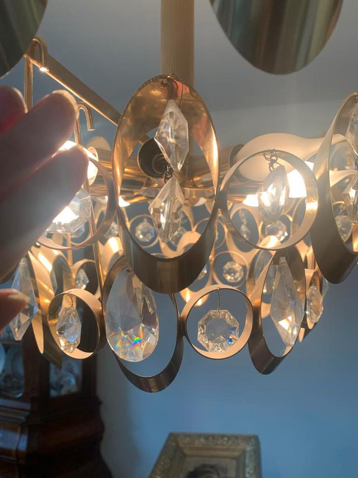 Kristallen Kroonluchter, Huis en Inrichting, Lampen | Kroonluchters, Zo goed als nieuw, Glas, Ophalen