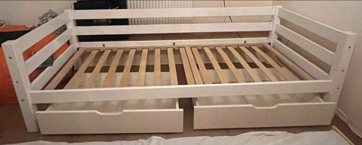 Flexa kinderbed 90x200 met lades - Zo goed als nieuw!, Huis en Inrichting, Slaapkamer | Bedden, Zo goed als nieuw, Eenpersoons