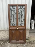 Antieke eiken franse voordeur 98 x 218, 80 tot 100 cm, 215 cm of meer, Glas, Buitendeur